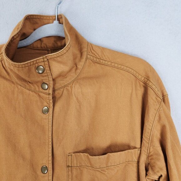 Madewell Jacket Womens XXS Mustard Tan Southlake Military Dark Sahara Tie Waist - Picture 2 of 11